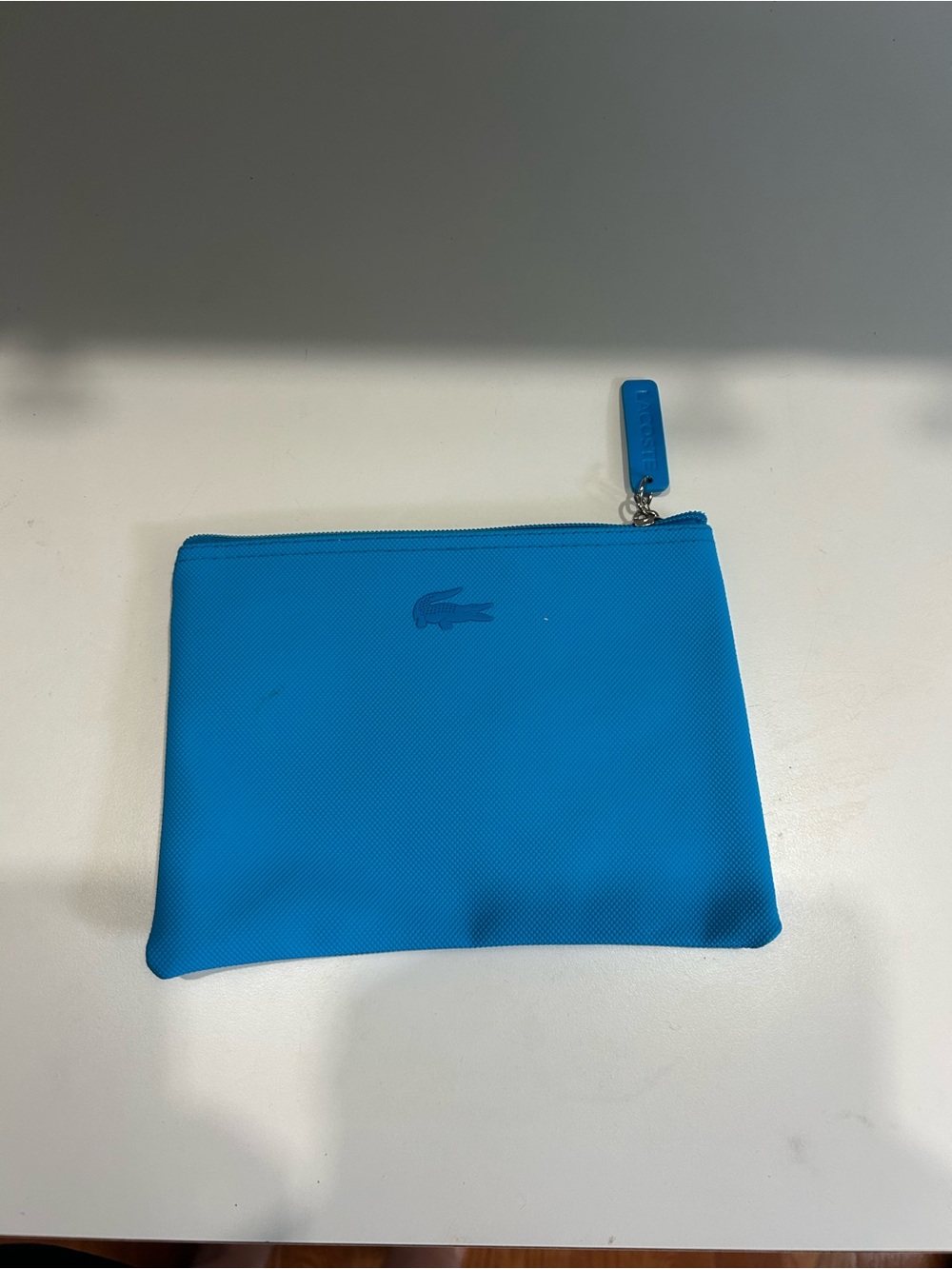 Lacoste Turquoise Zip Cosmetic Pouch